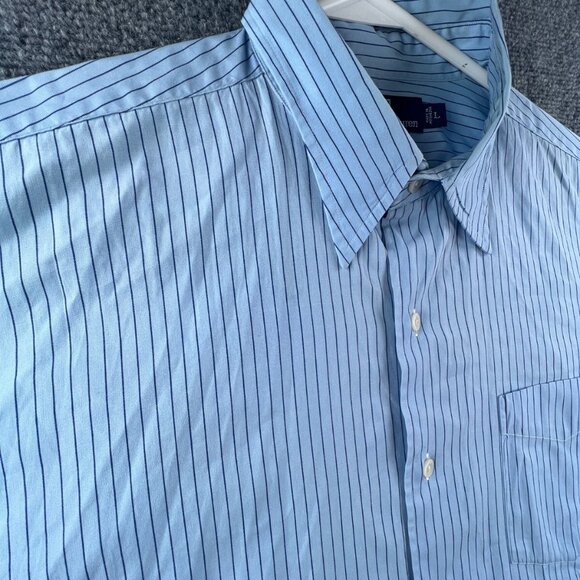 Polo Ralph Lauren MERRIN Men’s Long Sleeve Button Up Shirt Striped Blue Large - Picture 10 of 13